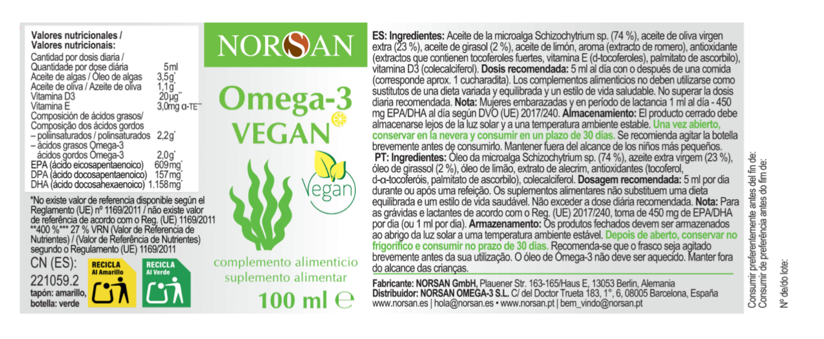 Omega-3 VEGAN Óleo