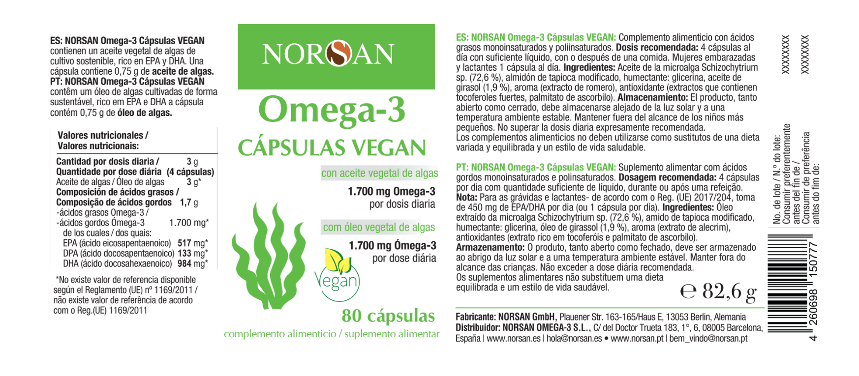 Omega-3 VEGAN Cápsulas